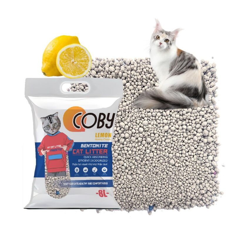 Cát vệ sinh đất sét hương cà phê/ hương chanh, khử mùi, không bụi, vón cục nhanh