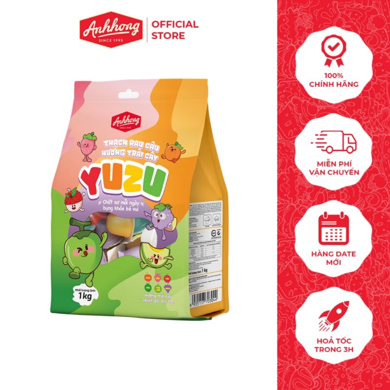 Thạch Rau Câu Yuzu Bổ Sung Chất Xơ Cho Bé - Túi 500g hoặc 1kg - Ánh Hồng