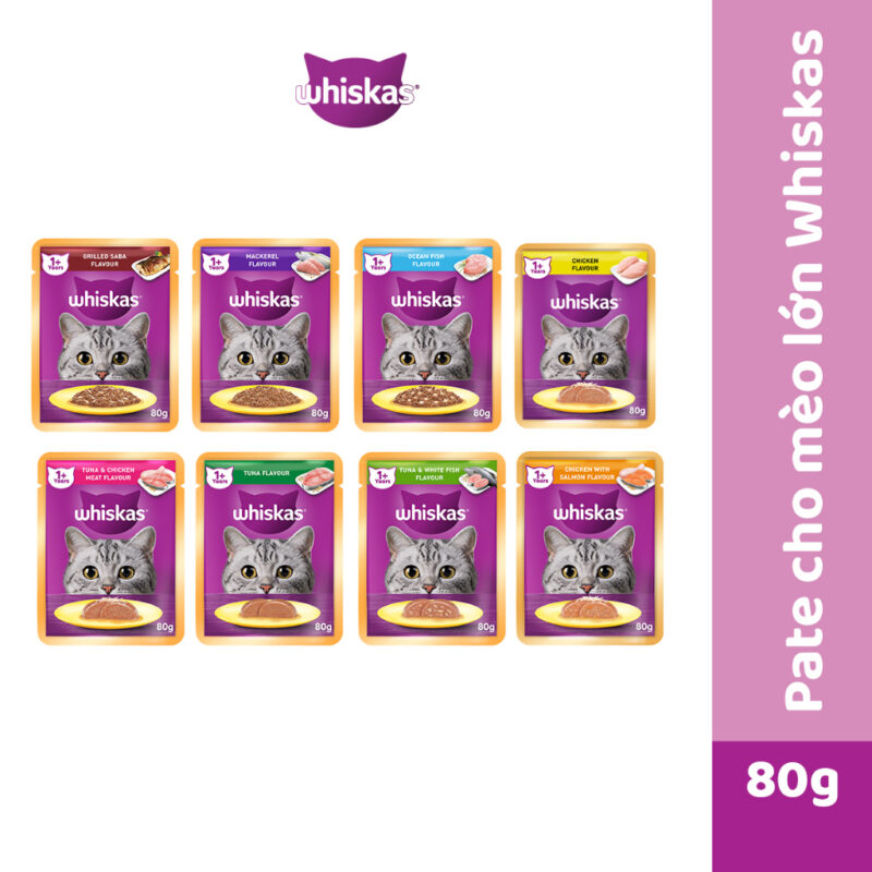 Thức Ăn Dạng Sốt Cho Mèo Trưởng Thành WHISKAS - 80g