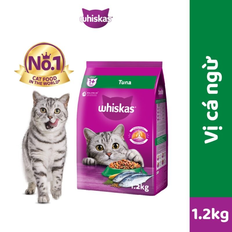 Thức ăn dạng hạt khô cho mèo lớn WHISKAS - 1.2 kg